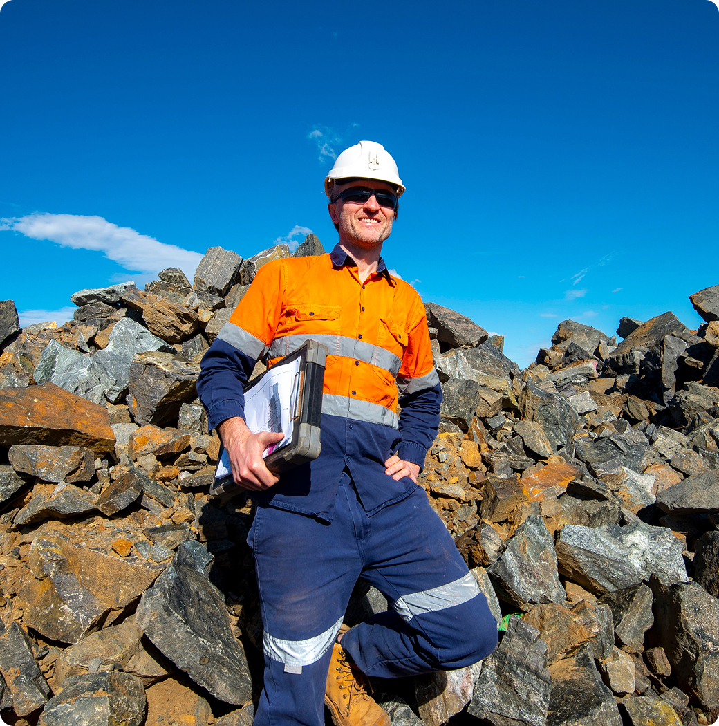 Mining professionals working on a resource site