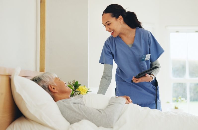 Registered nurse providing professional patient care